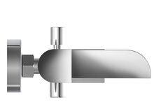 IDROVIA ééngreepsmengkraan bad met watervaluitloop, chroom keramische schijven geluidsarme, verwisselbare 35 mm cartouche ½" (Ø ca. 1,9 cm) verbinding voor doucheslang zijdelingse metalen gree