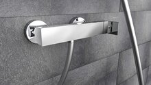 IDROVIA ééngreepsmengkraan douche, chroom keramische schijven geluidsarme, verwisselbare 35 mm cartouche ½" (Ø ca. 1,9 cm) verbinding voor doucheslang zijdelingse metalen greep garantie: 5 j