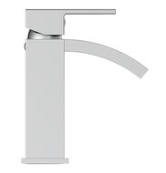 CASCATA ééngreepsmengkraan wastafel met watervaluitloop, chroom keramische schijven geluidsarme, verwisselbare 35 mm cartouche flexibele metalen aansluitslangen 1 ¼" (Ø ca. 4 cm) kunststof-afv