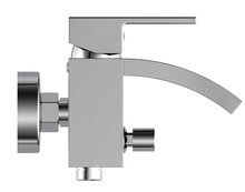 CASCATA ééngreepsmengkraan bad met watervaluitloop, chroom keramische schijven geluidsarme, verwisselbare 35 mm cartouche ½" (Ø ca. 1,9 cm) verbinding voor doucheslang metalen greep garantie