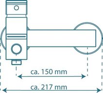 CASCATA ééngreepsmengkraan bad met watervaluitloop, chroom keramische schijven geluidsarme, verwisselbare 35 mm cartouche ½" (Ø ca. 1,9 cm) verbinding voor doucheslang metalen greep garantie