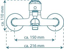 SIRANI ééngreepsmengkraan bad, chroom keramische schijven geluidsarme, verwisselbare 35 mm cartouche ½" (Ø ca. 1,9 cm) verbinding voor doucheslang metalen greep garantie: 5 jaar