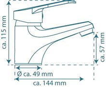 TESSA ééngreepsmengkraan wastafel, chroom keramische schijven geluidsarme, verwisselbare 40 mm cartouche flexibele metalen aansluitslangen 1 ¼" (Ø ca. 4 cm) kunststof-afvoerplug en waste-stang