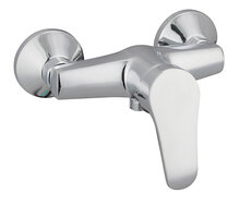 TESSA ééngreepsmengkraan douche, chroom keramische schijven geluidsarme, verwisselbare 40 mm cartouche ½" (Ø ca. 1,9 cm) verbinding voor doucheslang metalen greep garantie: 5 jaar afbeelding