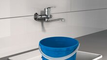 ORAZI ééngreepsmengkraan keuken, wandmontage, chroom draaibare uitloop, lengte: ca. 20 cm lengte uitloop (voorsprong): ca. 24,5 cm keramische schijven geluidsarme, verwisselbare 40 mm-cartouch