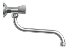 CESTI tweegreepskraan keuken, wandmontage, chroom draaibare uitloop, lengte: ca. 20 cm lengte uitloop (voorsprong): ca. 27,5 cm ½" (Ø approx. 1,9 cm) keramische ventiel bovenstukken garantie