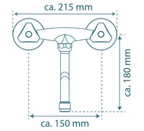 CESTI tweegreepskraan keuken, wandmontage, chroom draaibare uitloop, lengte: ca. 20 cm lengte uitloop (voorsprong): ca. 27,5 cm ½" (Ø approx. 1,9 cm) keramische ventiel bovenstukken garantie