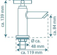 MATAO koudwaterkraan wastafel, chroom keramisch ½" ventiel bovenstuk metalen kruisgreep mousseur "Made in Germany" garantie: 5 jaar