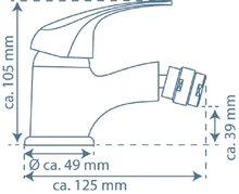 ATHOS PLUS ééngreepsmengkraan bidet, chroom keramische schijven geluidsarme, verwisselbare 35 mm-cartouche mousseur "Made in Germany" flexibele metalen aansluitslangen volgens DVGW/KTW-A 1 ¼