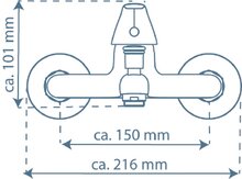 ATHOS PLUS ééngreepsmengkraan bad, chroom keramische schijven geluidsarme, verwisselbare 35 mm-cartouche mousseur "Made in Germany" ½" (Ø ca. 1,9 cm) verbinding voor doucheslang metalen gree