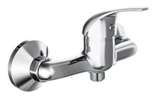ATHOS PLUS ééngreepsmengkraan douche, chroom keramische schijven geluidsarme, verwisselbare 35 mm-cartouche ½" (Ø ca. 1,9 cm) verbinding voor doucheslang metalen greep garantie: 3 jaar afbeelding