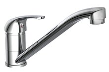 ATHOS PLUS ééngreepsmengkraan keuken, chroom kraan met verlengde uitloop en draaibereik 360° keramische afdichtringen geluidsarme, verwisselbare 35 mm-cartouche flexibele metalen aansluitslan afbeelding