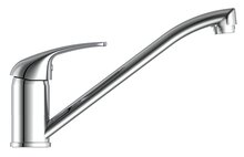 ATHOS PLUS ééngreepsmengkraan keuken, chroom kraan met verlengde uitloop en draaibereik 360° keramische afdichtringen geluidsarme, verwisselbare 35 mm-cartouche flexibele metalen aansluitslan
