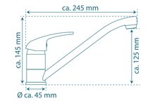 ATHOS PLUS ééngreepsmengkraan keuken, chroom kraan met verlengde uitloop en draaibereik 360° keramische afdichtringen geluidsarme, verwisselbare 35 mm-cartouche flexibele metalen aansluitslan