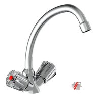 DUO MIX II tweegreepskraan keuken, lage druk, chroom lage druk kraan - alleen geschikt voor lage druk boilers/kleine accumulatoren (onder wastafel model) ½" (Ø approx. 1,9 cm) keramische ventiel b afbeelding
