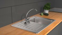 DUO MIX II tweegreepskraan keuken, lage druk, chroom lage druk kraan - alleen geschikt voor lage druk boilers/kleine accumulatoren (onder wastafel model) ½" (Ø approx. 1,9 cm) keramische ventiel b