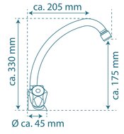 DUO MIX II tweegreepskraan keuken, lage druk, chroom lage druk kraan - alleen geschikt voor lage druk boilers/kleine accumulatoren (onder wastafel model) ½" (Ø approx. 1,9 cm) keramische ventiel b