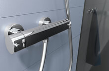 VITA thermostatische mengkraan douche, chroom keramisch ½" ventiel bovenstuk uitwisselbaar thermostaat element temperatuurschaal veiligheidsstop op 38°C Innovatieve Keep-Cool technologie bes