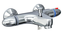 SUPRA thermostatische mengkraan bad, chroom keramisch ½" ventiel bovenstuk uitwisselbaar thermostaat element temperatuurschaal veiligheidsstop op 38°C mousseur KIWA-gekeurd ½" (Ø ca. 1,9 c afbeelding