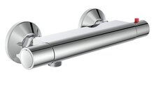 VICO thermostatische mengkraan douche, chroom keramisch ½" ventiel bovenstuk uitwisselbaar thermostaat element temperatuurschaal veiligheidsstop op 38°C ½" (Ø ca. 1,9 cm) verbinding voor dou afbeelding