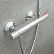 VICO thermostatische mengkraan douche, chroom keramisch ½" ventiel bovenstuk uitwisselbaar thermostaat element temperatuurschaal veiligheidsstop op 38°C ½" (Ø ca. 1,9 cm) verbinding voor dou