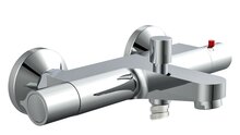 VICO thermostatische mengkraan bad, chroom ½" (Ø ca. 1,9 cm) keramisch ventiel bovenstuk uitwisselbaar thermostaat element temperatuurschaal met veiligheidsstop op 38°C ½" (Ø ca. 1,9 cm) verbi afbeelding