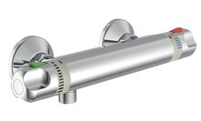 VINEA thermostatische mengkraan douche, chroom ½" (Ø ca. 1,9 cm) keramisch ventiel bovenstuk uitwisselbaar thermostaat element temperatuurschaal met veiligheidsstop op 38 °C ½" (Ø ca. 1,9 cm) afbeelding