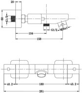 SIGNO thermostatische mengkraan bad, chroom comfortabele bediening schakelen tussen wan en hand douche ½" (Ø ca. 1,9 cm) keramisch ventiel bovenstuk uitwisselbaar thermostaat element temperatu