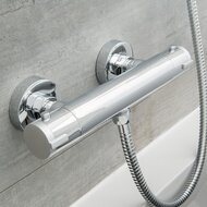 LONDON thermostatische mengkraan douche, 120 mm HOH-afstand, chroom 120mm Hart op Hart afstand voor de aansluiting keramisch ½" ventiel bovenstuk uitwisselbaar thermostaat element temperatuurs