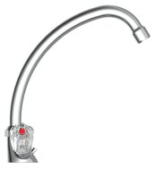 BRILLANT tweegreepskraan keuken, chroom kraan met hoge ronde draaibare uitloop ½" (Ø approx. 1,9 cm) keramische ventiel bovenstukken flexibele metalen aansluitslangen met kettingoog BRILLAN