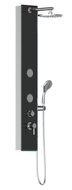 IBIZA glas-douchepaneel met ééngreepsmengkraan, antraciet hoofddouche met antikalk nozzles, Ø ca. 22 cm handdouche met wandhouder, handdouche: Ø ca. 10 cm paneel met veiligheidsglas, maat: (l x afbeelding