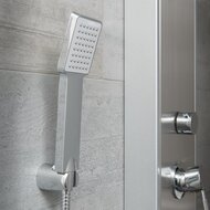 TAHITI douchepaneel met ééngreepsmengkraan, roestvrij staal hoofddouche met antikalk nozzles, maat: ca. 19,5 x 19,5 c m handdouche met wandhouder, antikalk nozzles, maat: (b x l): ca. 8,5 x 24 cm