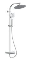 MADURA FRESH hoofddouche set met thermostatische mengkraan, chroom grote hoofddouche ca. Ø 24 cm moderne handdouche met 3 selecteerbare jets handdouche met drukknop voor het kiezen van een ander afbeelding