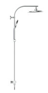 MADURA FRESH hoofddouche set met thermostatische mengkraan, chroom grote hoofddouche ca. Ø 24 cm moderne handdouche met 3 selecteerbare jets handdouche met drukknop voor het kiezen van een ander