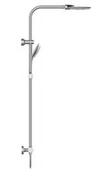 LA PALMA hoofddouche set met thermostatische mengkraan, chroom-silver grote hoofddouche met antikalk nozzles, hoofddouche: ca. 26 x 23 cm handdouche met antikalk nozzles, 3 functies, Ø ca. 12 cm