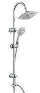 TENERIFFA hoofddouche set, chroom-wit grote wellness-hoofddouche (20,5 x 20,5 cm) met antikalk nozzles handdouche met 5 functies en antikalk nozzles handdouche: Ø ca. 12 cm metalen douchestang afbeelding
