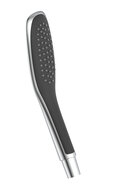 MADAGASKAR hoofddouche set, zwart-chroom hoofddouche, ca. 25 x 20 cm moderne, hoekige handdouche met wandhouder handdouche, (b x l) ca. 3,8 x 23,5 cm lichaam van aluminium, lengte: ca. 120 cm