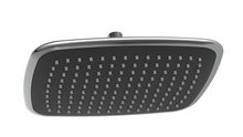 MADAGASKAR hoofddouche set, zwart-chroom hoofddouche, ca. 25 x 20 cm moderne, hoekige handdouche met wandhouder handdouche, (b x l) ca. 3,8 x 23,5 cm lichaam van aluminium, lengte: ca. 120 cm