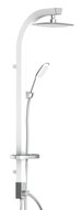 MADAGASKAR hoofddoucheset, wit-chroom hoofdouche ca. 17,5 x 17,5 cm moderne, hoekige handdouche met wandhouder handdouche, (b x l) ca. 3,8 x 23,5 cm lichaam van aluminium, lengte 120 cm meta afbeelding