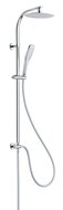 GRAN CANARIA hoofddouche set, chroom grote ovale hoofddouche, ca. 25 x 16 cm met antikalk nozzles moderne handdouche, ca. (b) 6,4 cm met antikalk nozzles metalen douchestang, lengte: ca. 108 cm afbeelding