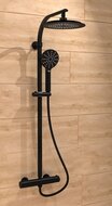 MADURA FRESH hoofddouche set met thermostatische mengkraan, zwart mat