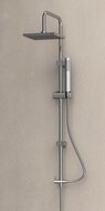 TOKYO hoofddouche set, chroom grote wellness-hoofddouche (20 x 20 cm) met antikalk nozzles handdouche (b x l): ca. 3,6 x 22 cm, 1 functie metalen douchestang max. lengte ca. 100 cm (hoogte tot h