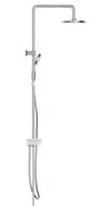 AQUASTAR hoofddouche set met planchet, chroom-wit wellness hoofddouche met antikalk nozzles, hoofddouche: Ø ca. 24 cm handdouche met 5 functies en met antikalk nozzles, maat: Ø ca. 10 cm metalen
