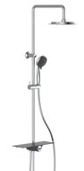 AQUASTAR hoofddouche set met planchet, chroom-antraciet wellness hoofddouche met antikalk nozzles, hoofddouche: Ø ca. 24 cm handdouche met 5 functies en met antikalk nozzles, maat: Ø ca. 10 cm m afbeelding