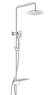AQUASTAR hoofddouche set met zijdelingse planchet, chroom-wit wellness hoofddouche met antikalk nozzles, hoofddouche: ca. 20 x 20 cm handdouche, 3 functies, met antikalk nozzles, maat: (b x l) ca. afbeelding