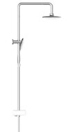 AQUASTAR hoofddouche set met zijdelingse planchet, chroom-wit wellness hoofddouche met antikalk nozzles, hoofddouche: ca. 20 x 20 cm handdouche, 3 functies, met antikalk nozzles, maat: (b x l) ca.