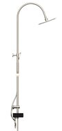 AQUASTAR hoofddouche set met planchet, chroom-antraciet supervlakke hoofddouche met antikalk nozzles, hoofddouhe: Ø approx. 25 cm handdouche met 3 functies, met antikalk nozzles, hoofddouche: Ø ca