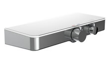 OCEAN thermostatische mengkraan douche met planchet, chroom-wit met hoogwaardige planchet van veiligheidsglas, ca. 35,0 x 14,0 cm extern lichaam gemaakt van ABS met een hoogwaardige merkcartouc afbeelding