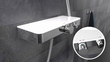 OCEAN thermostatische mengkraan douche met planchet, chroom-wit