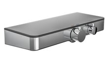 OCEAN thermostatische mengkraan douche met planchet, chroom-antraciet met hoogwaardige planchet van veiligheidsglas, ca. 35,0 x 14,0 cm extern lichaam gemaakt van ABS met een hoogwaardige merkca afbeelding